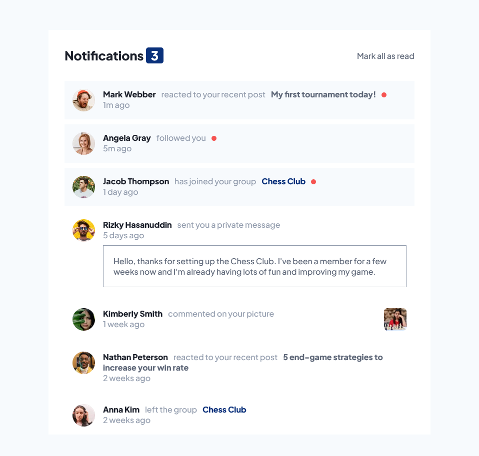 Notifications Page